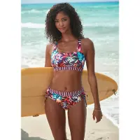 Venice beach Top de bikini verde / petróleo / naranja / burdeos