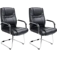 CLP , Juego de 2 sillas giratorias XXL Attila I, sillón para invitados tapizado con revestimiento de cuero sintético. Capacidad de carga: hasta 180 kg. Color: gris