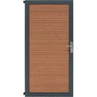 Monster Puerta para valla de protección visual de madera plástica (WPC) – Color marrón