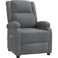 Syfax Sillón de masaje de tela gris oscuro
