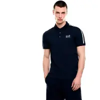 EA7 para hombre. 7M001862_AF12503 Polo en punto de algodón Italian Spirit marino (XS), Negro, Casual, Manga corta, outlet 2026.