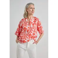 Josephine & Co Jeff Blouse Coral Print Talla: 38 | Blusas Outlet | Mujer | Naranja