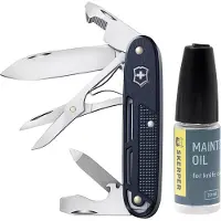 Victorinox Synergy X Alox Refined Collection 0.8226.22 Dark Blue con aceite de mantenimiento Skerper