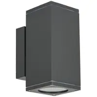 Suma Aplique de pared exterior, luz direccional hacia arriba y hacia abajo, 2xGU10, gris oscuro, IP54, M1460 DG