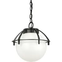SU-MA Lámpara colgante exterior, disponible en blanco o en color ahumado, de 25 cm, con 1 bombilla E27, de color , con protección IP43, marca , modelo Kule K 1018/1/KPO