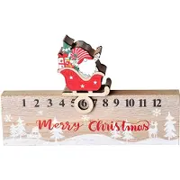 Gistuch Calendario de adviento navideño de madera, decoración creativa para la Navidad con bloques móviles