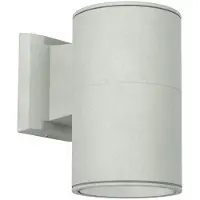 SU-MA Aplique de pared exterior, 11 cm de diámetro, 1 bombilla E27, color plateado, IP54, modelo 7002 AL