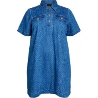 Zizzi Vestido 'Misha' azul / blanco