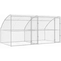 vidaXL : Jaula para perros, 2 unidades, color plateado, 4 x 2 x 2 metros, acero galvanizado