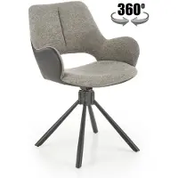 Halmar Silla de oficina K-494, 57x85x59 cm, silla tapizada para oficina, color gris/negro