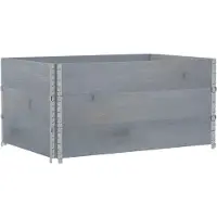 Syfax Collares de palets 3 uds madera maciza de pino gris 120x80 cm