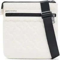 Armani Exchange para hombre. XM000579AF12133U1074 Bolso Textura blanco roto (OSFA), Beige, Casual, Poliéster, outlet