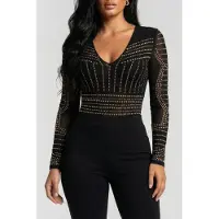 Guess Marciano By Kristal Bodysuit Jet Black Multi Talla: XS | Bodis Outlet | Mujer | Negro