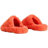 White Stuff Faux Fur Mule Slipper Mid Coral Talla: S | Chancletas Outlet | Mujer | Naranja