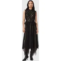 AllSaints Lola Tulle Dress Metallic Gold Talla: 10 | Vestidos Midi Outlet | Mujer | Amarillo