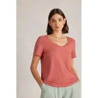White Stuff Nadia Short Sleeve Tee Mid Coral Talla: 10 | Camisetas de Seda Outlet | Mujer | Naranja