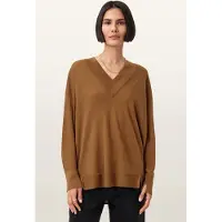 AllSaints Bern Panel V Neck Caramel Brown Talla: S | Sudaderas con Capucha Outlet | Mujer | Marrón