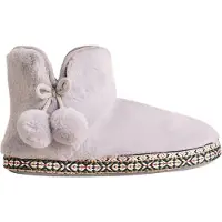 White Stuff Faux Fur Bootie Slipper Mid Grey Talla: L | Chancletas Outlet | Hombre | Gris