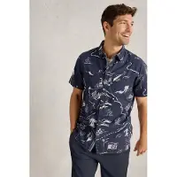 White Stuff Map Ss Printed Shirt Navy Print Talla: S | Camisas Casuales Outlet | Hombre | Azul
