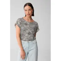 Shoeby La-sbrib Jersey Turn Up Top Black/white Talla: L | Blusas Outlet | Mujer | Negro