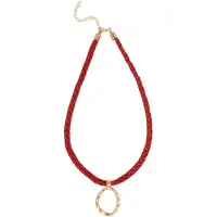 White Stuff Fay Cord Pendant Necklace Dark Red Talla: OS | Collares Outlet | Mujer | Rojo