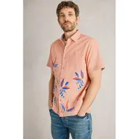 White Stuff Finsbury Leaves Printed Shirt Pink Print Talla: S | Camisas Casuales Outlet | Hombre | Rosa