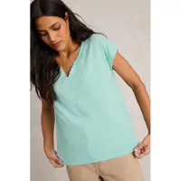 White Stuff Nelly Nep Notch Neck Tee Bright Blue Talla: 16 | Camisetas de Seda Outlet | Mujer | Azul