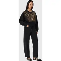 AllSaints Glide Separo Sweat Black/gold Talla: M | Sudaderas con Capucha Outlet | Mujer | Negro