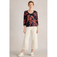 White Stuff Nadia 3/4 Sleeve Tee Blue Print Talla: 14 | Camisetas de Seda Outlet | Mujer | Azul