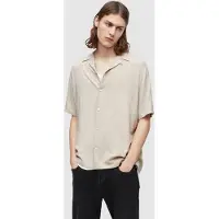 AllSaints Venice Ss Shirt Clifftop Taupe Talla: M | Camisas Casuales Outlet | Hombre | Negro