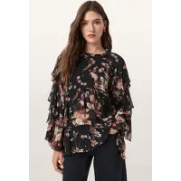 AllSaints Lissie Top Armada Black Talla: 2 | Blusas Outlet | Mujer | Negro