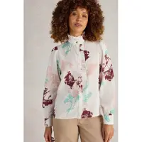 White Stuff Pauline Frill Neck Top Ivory Multi Talla: 12 | Manga Larga Outlet | Mujer | Blanco