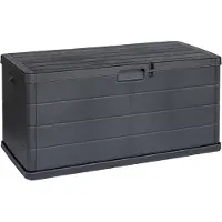Ipae Pro Garden Caja para cojines Alpha, color antracita, 340 litros, 118 x 59 x 57 cm