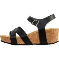 The Divine Factory Sandalias 'Noga Ety Edge Leder-Sandalen mit Keilabsatz' negro