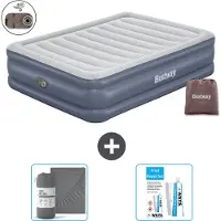 Bestway Colchón hinchable - Para 2 personas - 152 x 203 x 51 cm - Gris - Incluye accesorios