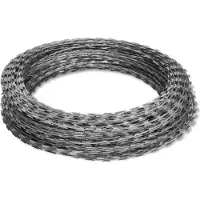 Syfax Alambre de espino rollo helicoidal 2 uds acero galvanizado 100m