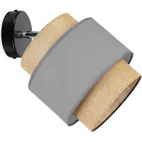 Light11 HOME Lámpara de techo, lámpara de pared, pantalla de lámpara, estilo bohemio, yute, 20 cm