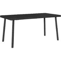 Syfax Mesa centro jardín rectangular negra 80x40x37cm ratán sintético
