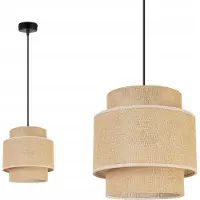Light11 HOME Lámpara colgante, lámpara de techo, pantalla de lámpara, estilo bohemio, material yute
