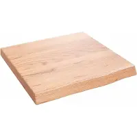 Syfax Encimera baño madera maciza tratada marrón claro 40x40x(2-4) cm