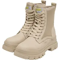 Buffalo Botines con cordones 'Aspha Com2' arena / amarillo / negro / blanco