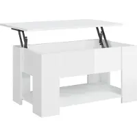 Syfax Mesa de centro madera de ingeniería blanco brillo 79x49x41 cm