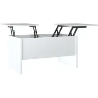 Syfax Mesa de centro madera de ingeniería blanco brillo 80x50x42,5 cm