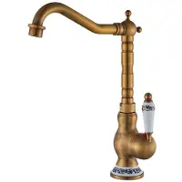 OEM Grifo para lavabo, acabado antiguo, diseño de un solo mando, latón envejecido, modelo "B" grande