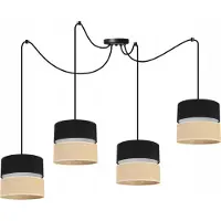Light11 HOME Lámpara colgante de techo con diseño de araña, pantalla de 20 cm de color negro