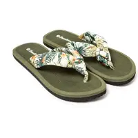 Brasileras Zapatos para playa y agua 'Hibiscus Nudo' petróleo / verde oscuro / naranja / blanco