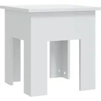 Syfax Mesa de centro madera de ingeniería blanco brillo 40x40x42 cm