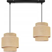 Light11 HOME Lámpara colgante, lámpara de techo, pantalla de lámpara, estilo bohemio, material yute