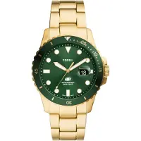 Fossil Reloj analógico oro / verde oscuro