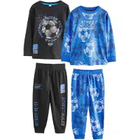 Next Pijama azul oscuro / gris / negro / blanco natural